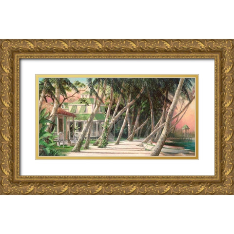 Island House Gold Ornate Wood Framed Art Print with Double Matting by Fronckowiak, Art