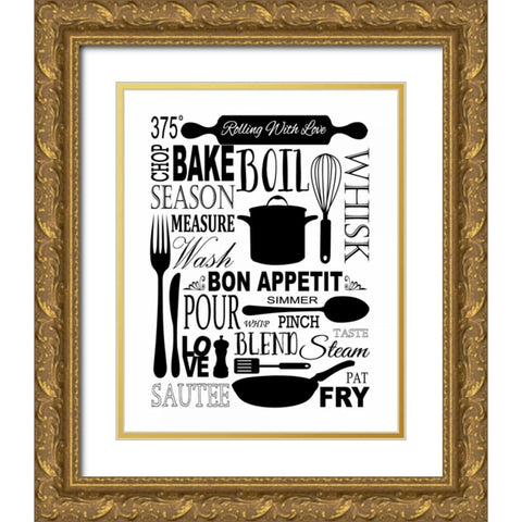 Culinary Love 1 Gold Ornate Wood Framed Art Print with Double Matting by Fuqua, Leslie