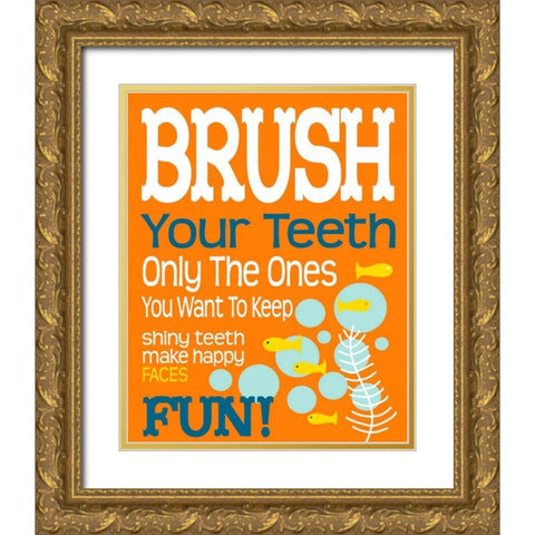 Ocean Bubble Friends 1 Gold Ornate Wood Framed Art Print with Double Matting by Fuqua, Leslie