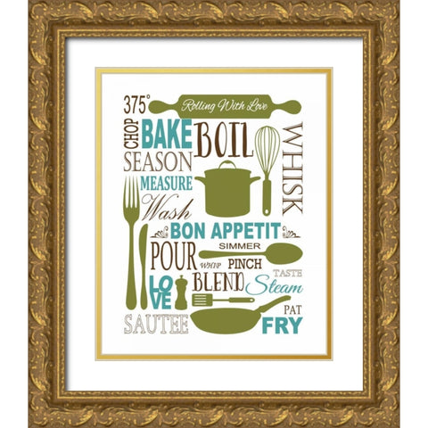 Culinary Love 1 Gold Ornate Wood Framed Art Print with Double Matting by Fuqua, Leslie