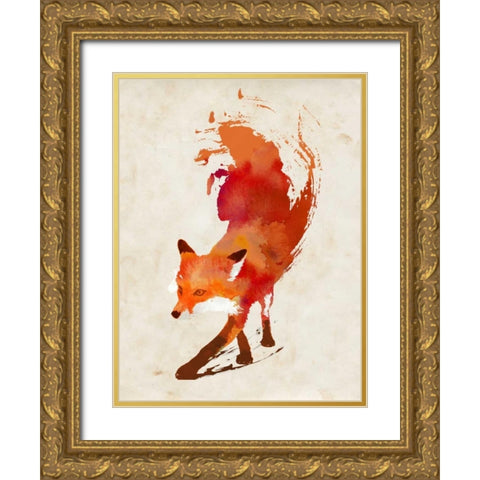 Vulpes Vulpes Gold Ornate Wood Framed Art Print with Double Matting by Farkas, Robert