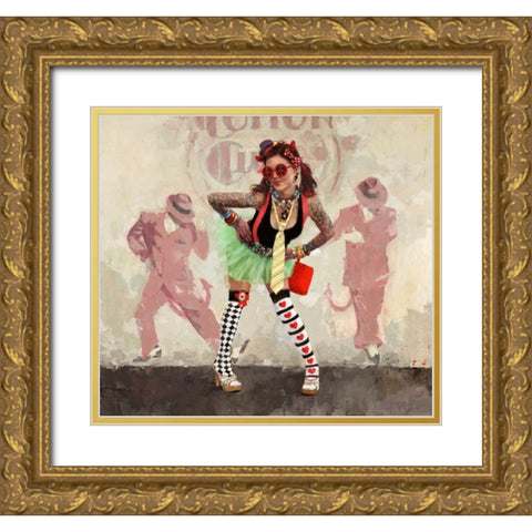 Devil or Angel? Gold Ornate Wood Framed Art Print with Double Matting by Fitzpatrick, Michael