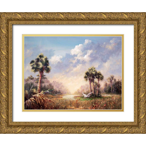 Golden Glades Gold Ornate Wood Framed Art Print with Double Matting by Fronckowiak, Art