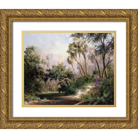 Myakka River Scene Gold Ornate Wood Framed Art Print with Double Matting by Fronckowiak, Art