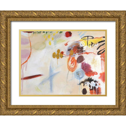 Catching Bubbles Gold Ornate Wood Framed Art Print with Double Matting by Fischer, Kyoko