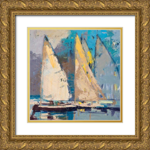 Breeze, Sail and Sky Gold Ornate Wood Framed Art Print with Double Matting by Forst, Beth A.