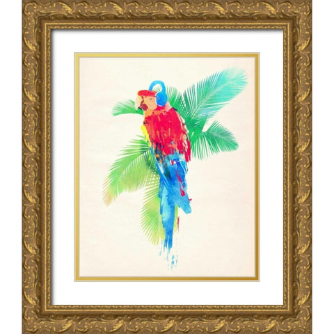 Tropical Party Gold Ornate Wood Framed Art Print with Double Matting by Farkas, Robert