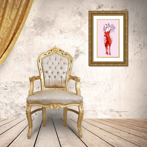 Useless Deer Gold Ornate Wood Framed Art Print with Double Matting by Farkas, Robert