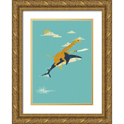 Onward Gold Ornate Wood Framed Art Print with Double Matting by Fleck, Jay