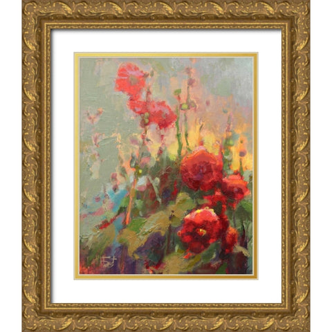Hannahaâ‚¬â„¢s Cherry Bomb Gold Ornate Wood Framed Art Print with Double Matting by Forst, Beth A.