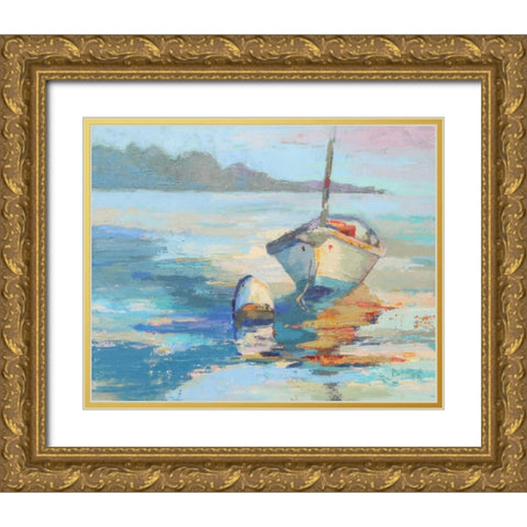 Monhegan Island Taxi Gold Ornate Wood Framed Art Print with Double Matting by Forst, Beth A.