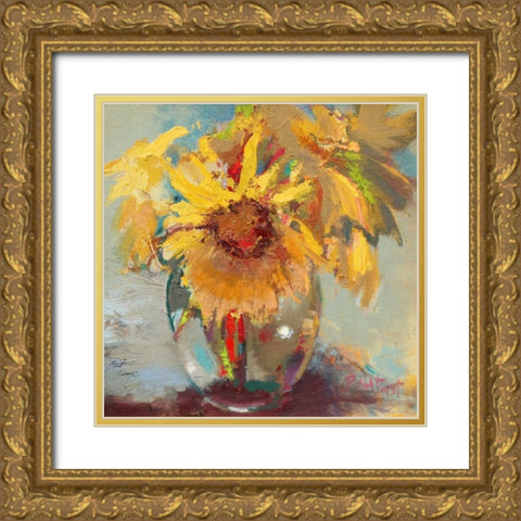 Water Globes Blossoms Gold Ornate Wood Framed Art Print with Double Matting by Forst, Beth A.