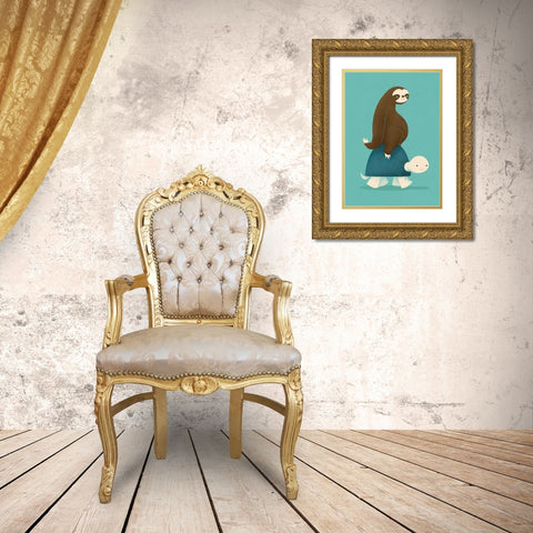 Slow Ride Gold Ornate Wood Framed Art Print with Double Matting by Fleck, Jay