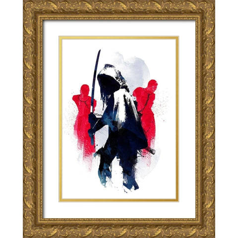 Michonne Gold Ornate Wood Framed Art Print with Double Matting by Farkas, Robert