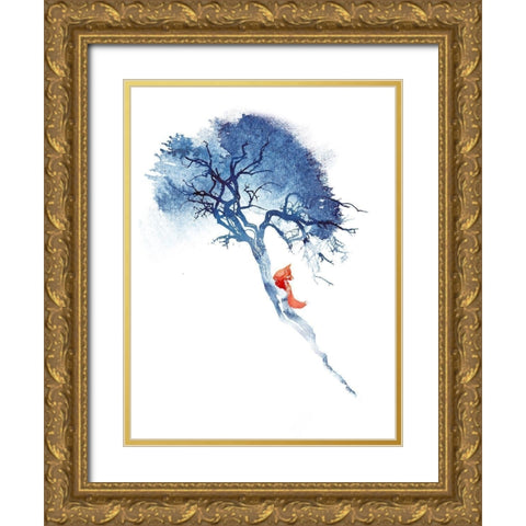 Thereaâ‚¬â„¢s No Way Gold Ornate Wood Framed Art Print with Double Matting by Farkas, Robert