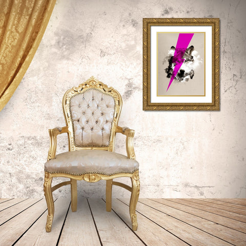 Wolf Rocks Gold Ornate Wood Framed Art Print with Double Matting by Farkas, Robert