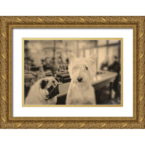 Singles Night Gold Ornate Wood Framed Art Print with Double Matting by Fielding, Edward M.