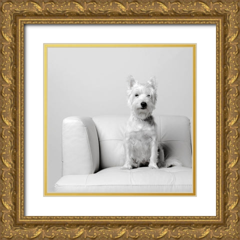 White on White Gold Ornate Wood Framed Art Print with Double Matting by Fielding, Edward M.