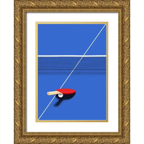 Pingpong Gold Ornate Wood Framed Art Print with Double Matting by Farkas, Robert