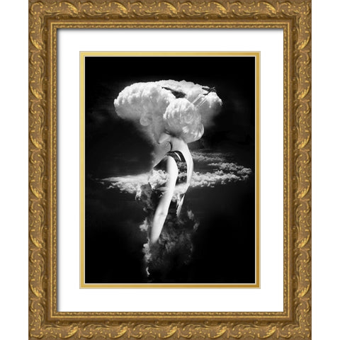 War Goddess Gold Ornate Wood Framed Art Print with Double Matting by Farkas, Robert