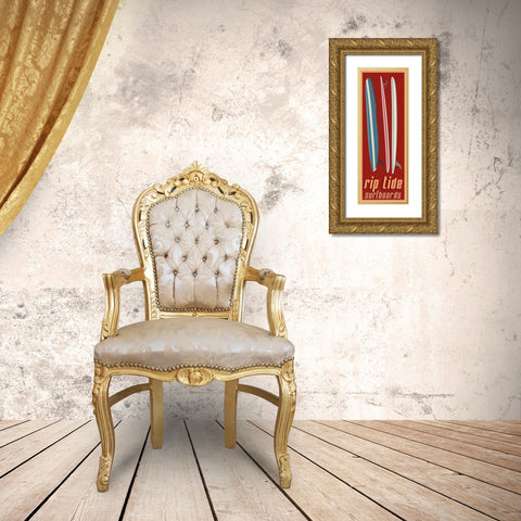 Rip Tide Gold Ornate Wood Framed Art Print with Double Matting by Fielding, Edward M.