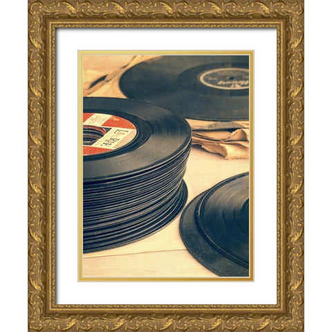 Old 45s Gold Ornate Wood Framed Art Print with Double Matting by Fielding, Edward M.
