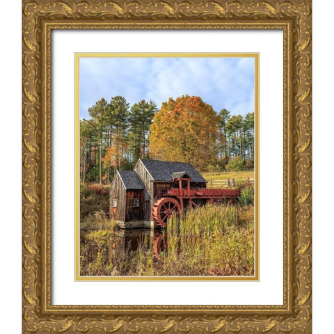 Grist Mill Gold Ornate Wood Framed Art Print with Double Matting by Fielding, Edward M.