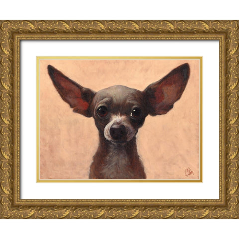 Chihuahua Gold Ornate Wood Framed Art Print with Double Matting by Fluharty, Thomas