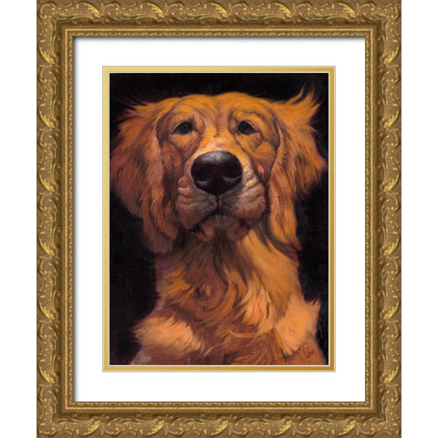 Golden Gold Ornate Wood Framed Art Print with Double Matting by Fluharty, Thomas