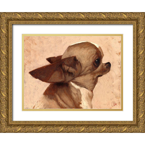 Profile-Chihuahua Gold Ornate Wood Framed Art Print with Double Matting by Fluharty, Thomas