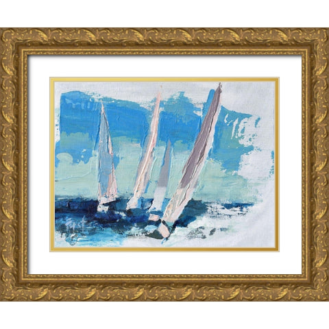 Wind Power Gold Ornate Wood Framed Art Print with Double Matting by Forst, Beth A.