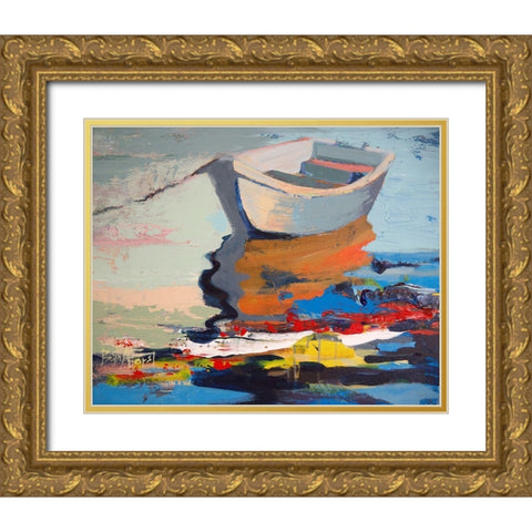 Boathouse Rebel Gold Ornate Wood Framed Art Print with Double Matting by Forst, Beth A.