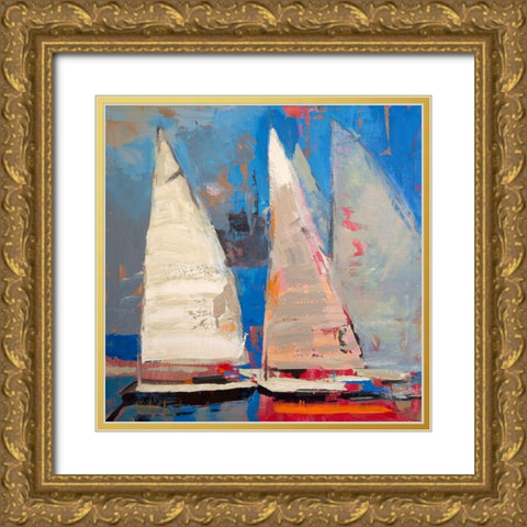 Ghost Sailing Gold Ornate Wood Framed Art Print with Double Matting by Forst, Beth A.