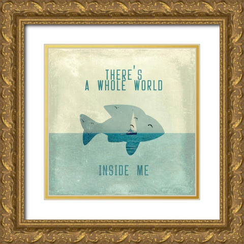 There Is A World Inside of Me Gold Ornate Wood Framed Art Print with Double Matting by Flores, Paula Belle