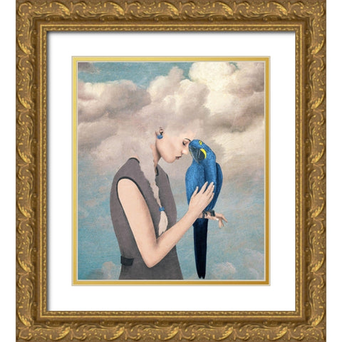 You Are Safe With Me Gold Ornate Wood Framed Art Print with Double Matting by Flores, Paula Belle