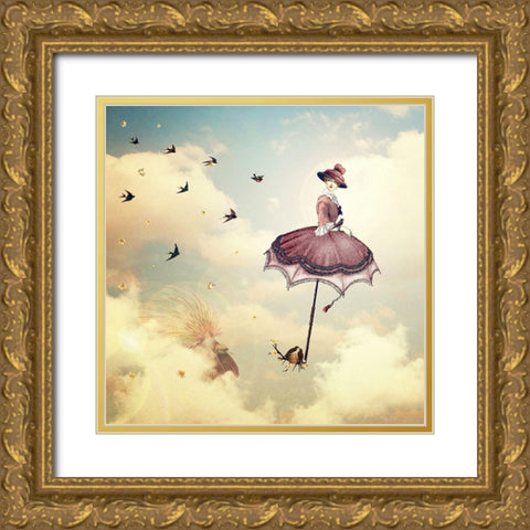 Another Kind of Mary Poppins Gold Ornate Wood Framed Art Print with Double Matting by Flores, Paula Belle