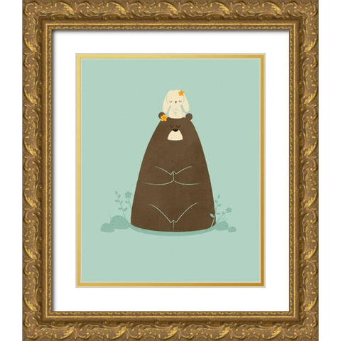 Namaste Gold Ornate Wood Framed Art Print with Double Matting by Fleck, Jay