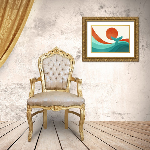 Wave (Day) Gold Ornate Wood Framed Art Print with Double Matting by Fleck, Jay