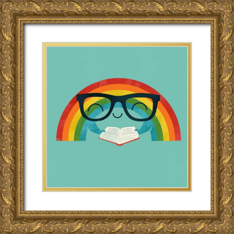 Brainbow Gold Ornate Wood Framed Art Print with Double Matting by Fleck, Jay