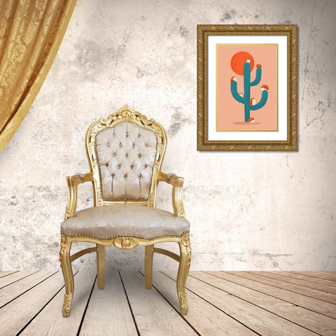 Prickly Gold Ornate Wood Framed Art Print with Double Matting by Fleck, Jay