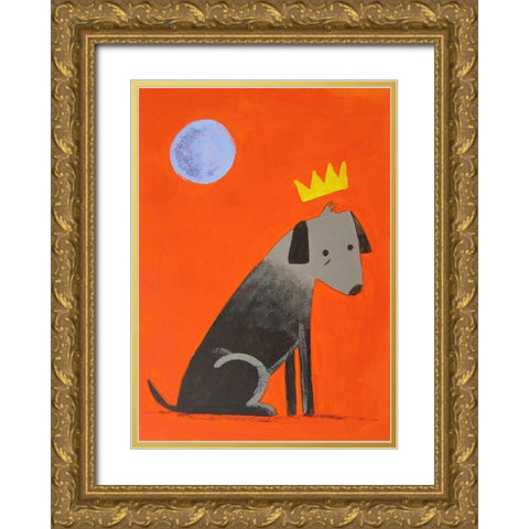Moon Dog Gold Ornate Wood Framed Art Print with Double Matting by Filiuta, Robert