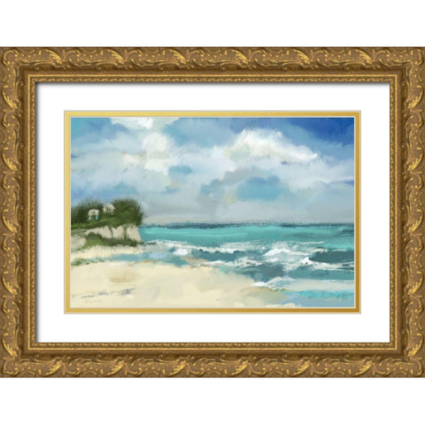 A Perfect Day At The Beach Gold Ornate Wood Framed Art Print with Double Matting by Finn, Tina