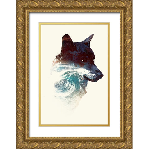 Night Swim Gold Ornate Wood Framed Art Print with Double Matting by Farkas, Robert