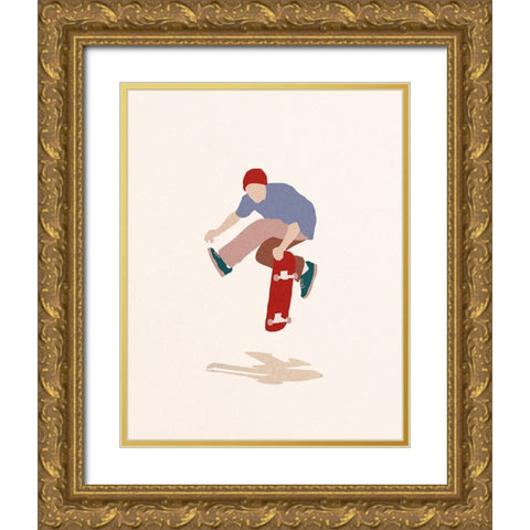 Skate Airwalk Gold Ornate Wood Framed Art Print with Double Matting by Farkas, Robert