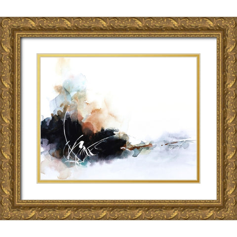 Flash of White Gold Ornate Wood Framed Art Print with Double Matting by Fox, Rebecca