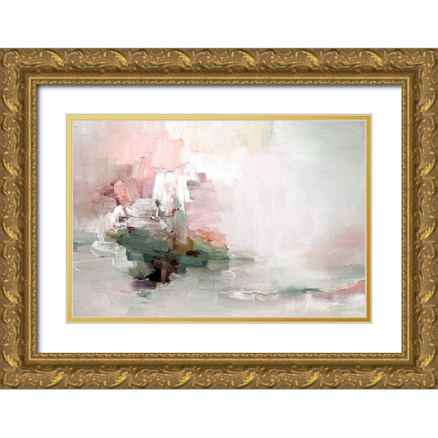 Totally Happy Gold Ornate Wood Framed Art Print with Double Matting by Fox, Rebecca