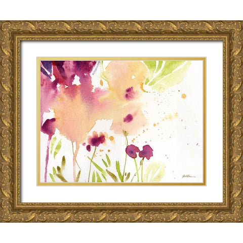 Maroon Gold Ornate Wood Framed Art Print with Double Matting by Golden, Sheila