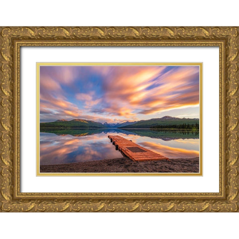 Alaska Lodge Gold Ornate Wood Framed Art Print with Double Matting by Getty, Bruce