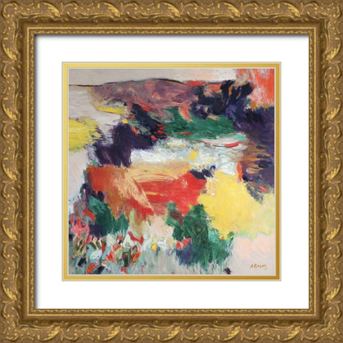 Coral Hills Gold Ornate Wood Framed Art Print with Double Matting by Gocan, Simona