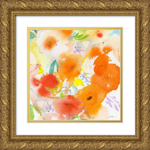 Fiesta No. 5 Gold Ornate Wood Framed Art Print with Double Matting by Golden, Sheila